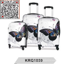 ABS PC Butterfly Printing Mallette pour valise rigide